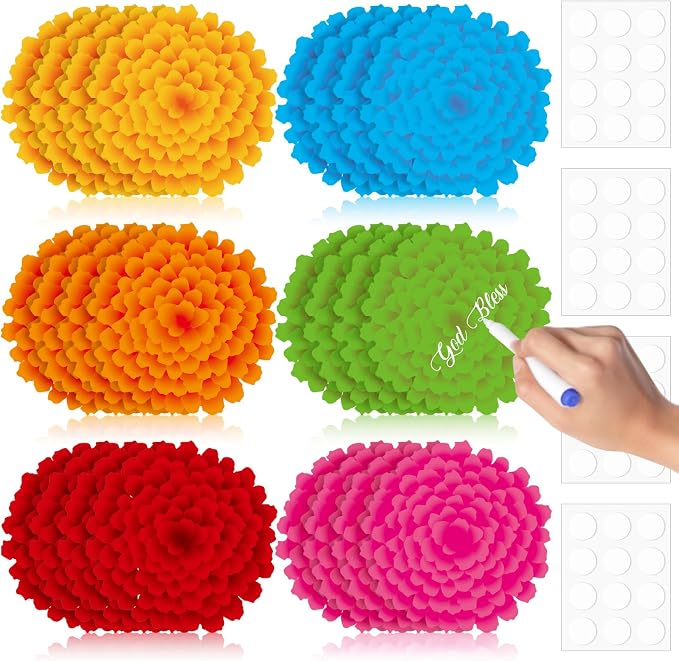 Taobary 24 Pcs 7.09'' Fiesta Flower Cutouts Classroom Bulletin Board by TaoBary