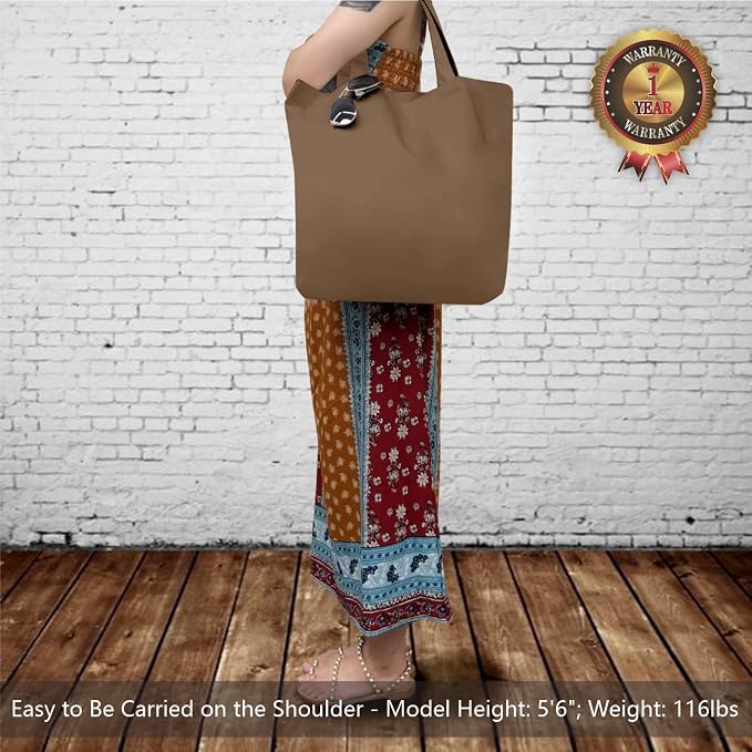 TOPDesign 3-Pack Super Strong Large 12oz Cotton Canvas Tote Bags, Reusable - Image 2