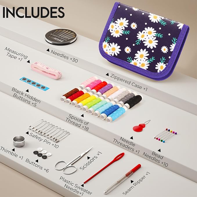Coquimbo Sewing Kit Gifts for Kids Mom Grandma Adults Beginner Traveler - Image 2