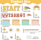 Boho Hippie Staff Shout Outs Bulletin Board Decorations Groovy Retro Staff - Image 2