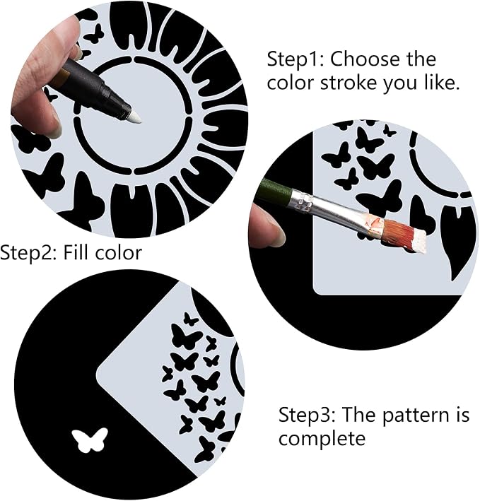 GORGECRAFT 12"X12"Sunflower Butterfly Stencil Flower Templates Sun Petals - Image 4