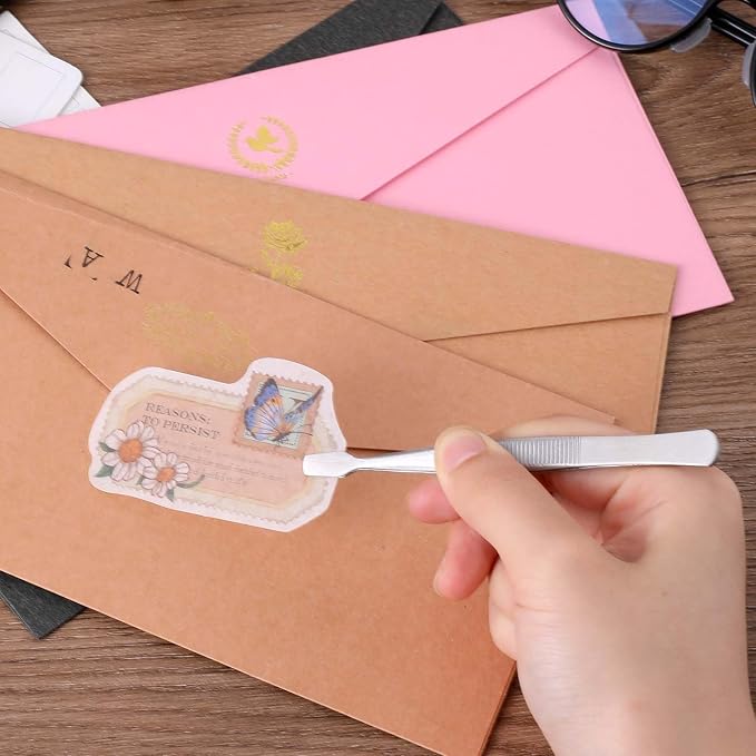 2 Pcs Stamp Tweezers Stainless Steel Stamp Collecting Supplies Philately Stamps - Image 6