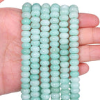 Songxi 5x8mm Natural Light Green Stone Rondelle Beads, Gemstone by SongXi