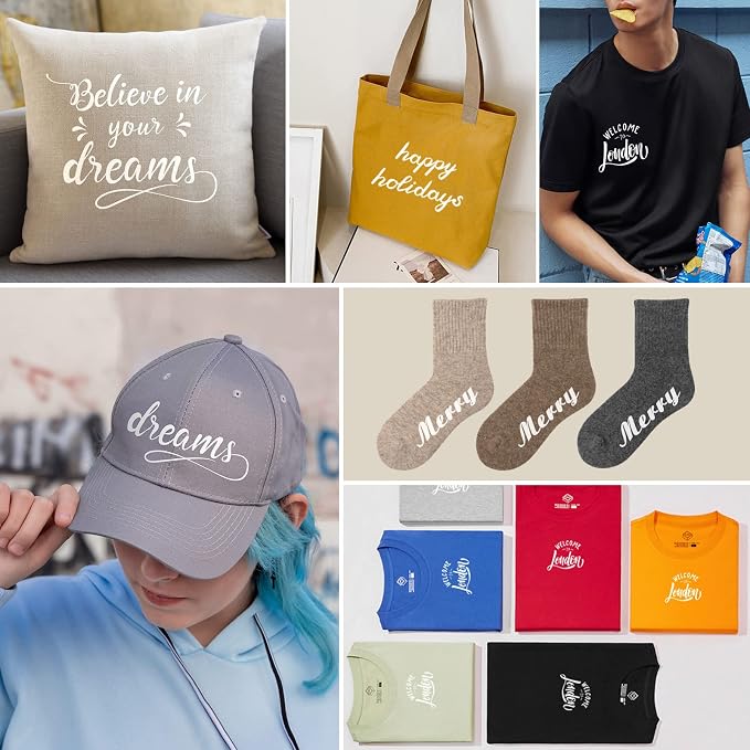 White HTV Heat Transfer Vinyl Bundle 16 Pack 12" x 10" HTV Vinyl Sheets T-Shirt - Image 4