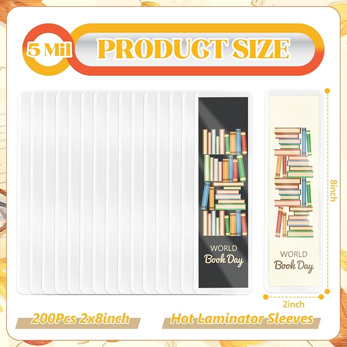 500 Pcs Bookmark Laminating Pouches 2x8inch 5 Mil Hot Laminator Sleeves DIY - Image 2