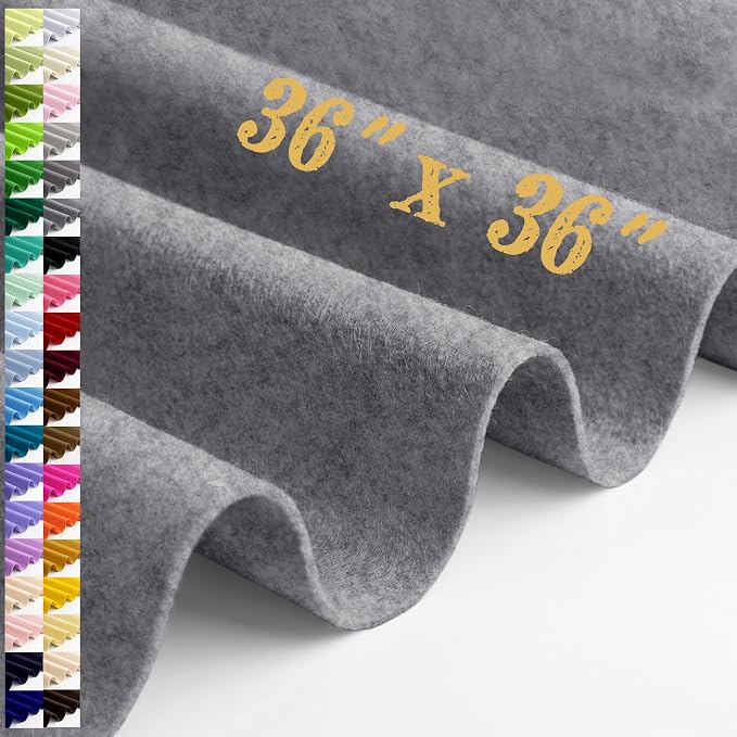 Large Felt Fabric Sheet 36 x 36 Inch, 1.6mm Thick | Soft nonwoven felt by MIGLORIA