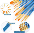 Acrylic Paint Brush Set, 100 Packs / 1000 pcs Nylon Hair Brushes - Image 2