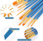 Acrylic Paint Brush Set, 4 Packs / 40 pcs Nylon Hair Brushes - Image 3
