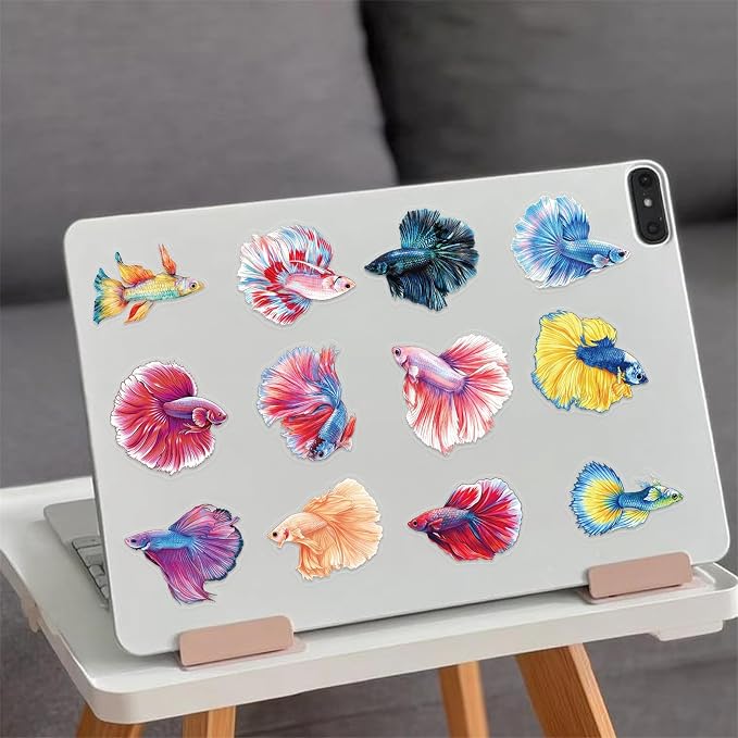 Clear PET Peacock Fish Sticker, Colourful-C16, - Image 5