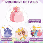 48Pcs Princess and Prince Crown Cutouts Bulletin Board Decorations Gold Crowns - Image 3