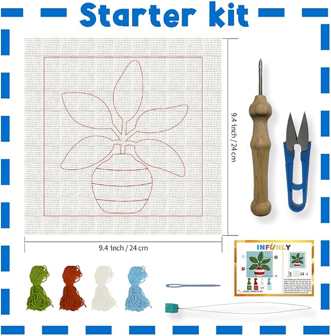 INFUNLY Potted Plant Punch Needle Kit - Image 4