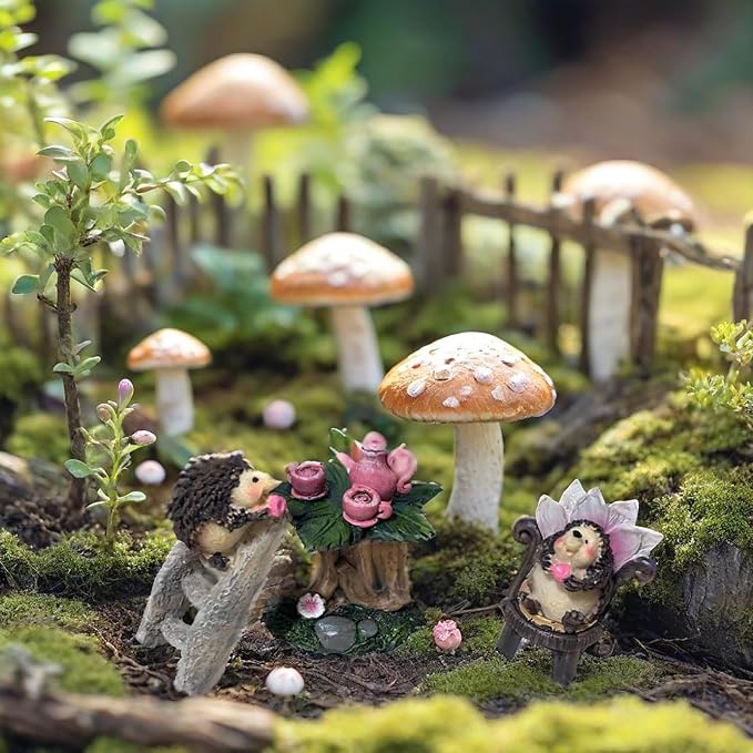 3 Pcs Miniature Garden Furniture Miniature Table and Chairs Set Fairy Garden - Image 4