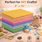 Large Stiff Felt Sheets 8"x35" – 12 Assorted Colors Felt Fabric Bundle Pack - Image 4