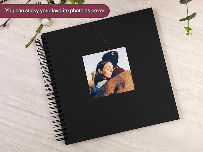 potricher 12 x 12 Inch Large DIY Scrapbook Photo Album 80 Pages Thick Kraft - Image 2