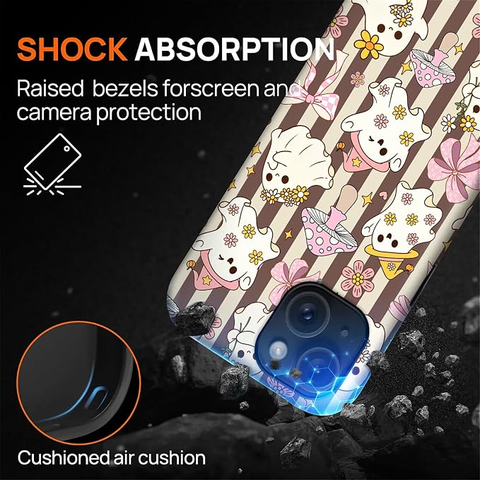 Case for iPhone 15, Scratch Resistant Hybrid Double Layer Hard Shell，Cute - Image 4