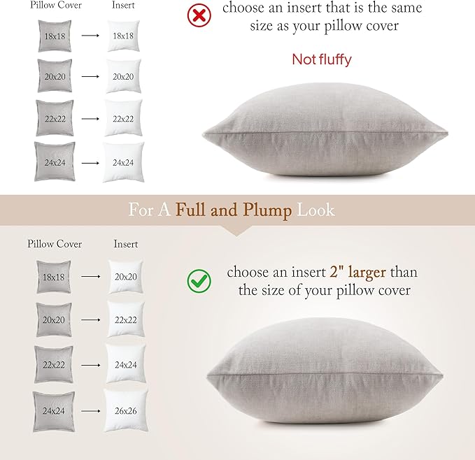 puredown® 16x16 Feather Down Pillow Inserts, 4 Pack Throw Pillow Inserts - Image 5