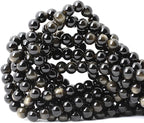 45PCS 8mm Natural Golden Obsidian Gemstone Round Loose Beads Crystal Energy - Image 3