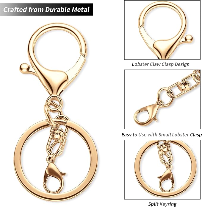 Gkeygo 10 Pack a Set Metal Lobster Claw Clasps and Key Rings, Key Chain - Image 4