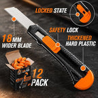 REXBETI 12-Pack Utility Knife, Retractable Box Cutter - Image 2