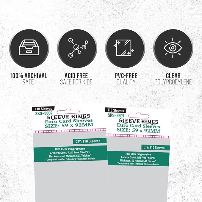 Sleeve Kings Euro Card Sleeves 59 X 92 mm - Image 6