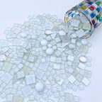 LITMIND 1.1 LB White Irregular Glass Mosaic Tiles - Image 4