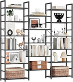 NUMENN Triple Column 6 Tier Bookshelf, Bookcase - Image 3