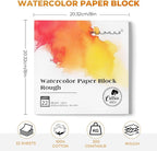 Fuumuui 8×8 Watercolor Paper Block, Textured Rough 100% Cotton Watercolor Paper - Image 7