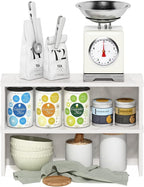 Furinno Helena Kitchen Counter Stackable Organizer Shelf, Marble White - Image 5
