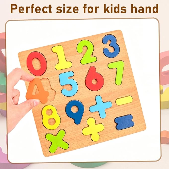 Wooden Puzzles for Toddlers, Bright Colors, 15 numbers puzzles, 26 English - Image 7