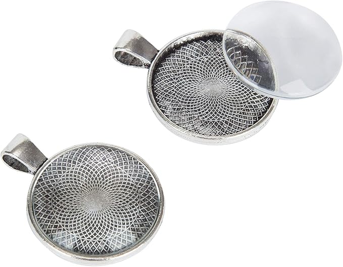 60 Pieces 5 Styles Pendant Trays 30pcs Round & Square & Heart & Teardrop & Oval - Image 6