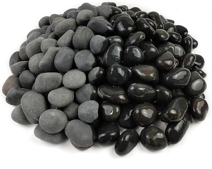 FANTIAN 40 lbs Black Stones for Landscaping, 1-2 Inch Small Pebbles Natural - Image 2