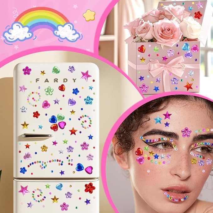 2078PCS Gem Stickers Large Rhinestone Stickers Self Adhesive Acrylic Gems DIY - Image 9