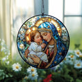Virgin Mary Ornament Catholic Sun Catcher Religious Window Hanging Nativity by Unknown