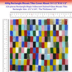 Rectangle Iridescent Glass Mosaic Tiles, 320 Pieces Colorful Stained Glass - Image 6
