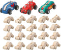 Zhanmai 24 Pcs Unfinished Wooden Cars to Paint DIY Craft | Kids Paint Craft Kit by Zhanmai