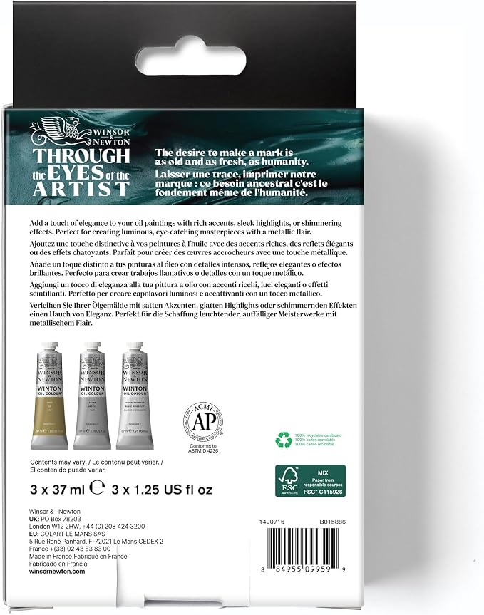 Winsor & Newton Winton Oil Color Paint Set, 3 x 37ml Tubes - Image 6