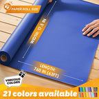 PerkHomy Blue Kraft Paper Roll 17.5" x 760" - Image 2