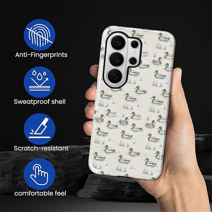 for Samsung Galaxy S26 Ultra Case, Cute Duck Pattern Glossy 2 in 1 Shockproof - Image 4