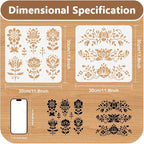 2Pcs Flower Polish Folk Art Stencils - Image 2