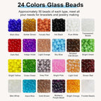 XSEINO About 1200PCS 6mm Original Color Glass Beads Bracelet Making Kit - Image 2