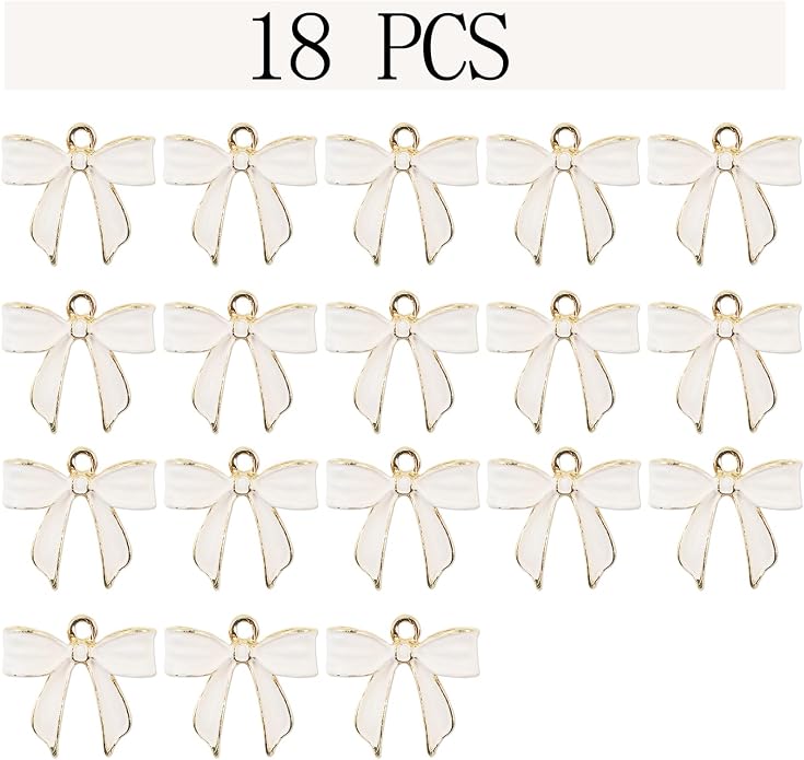 Bow Charms for Bracelet Jewelry Making Cute Bracelet Charms | 18Pcs, Bow Charms - Image 2