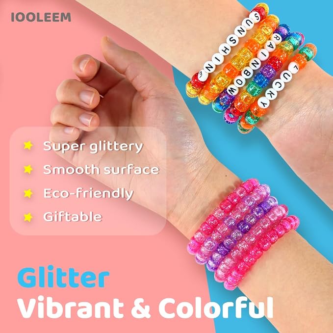 IOOLEEM Pony Beads, Bulk Beads for DIY & Bracelets Making & Hair Braids - Image 5