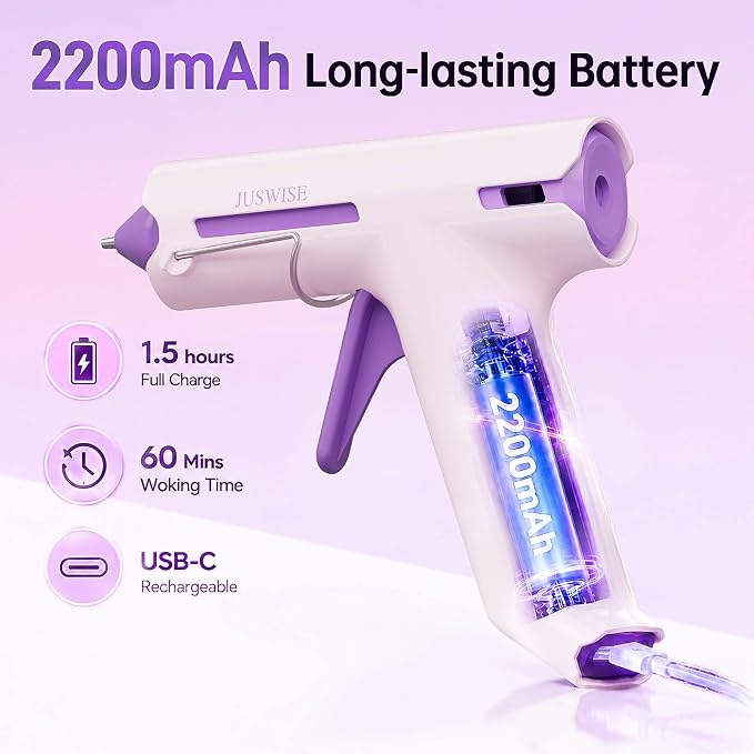 Cordless Hot Glue Gun, Fast Preheating Mini Glue Gun and 20 Sticks Set - Image 3