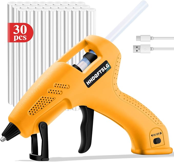 Cordless Hot Glue Gun, Fast Preheating by HHDQFTSLG