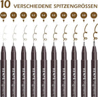 KEMYR 10 Micro Fine liner Drawing Art Pens Calligraphy Pens: 0.05mm-1.0mm Size - Image 2