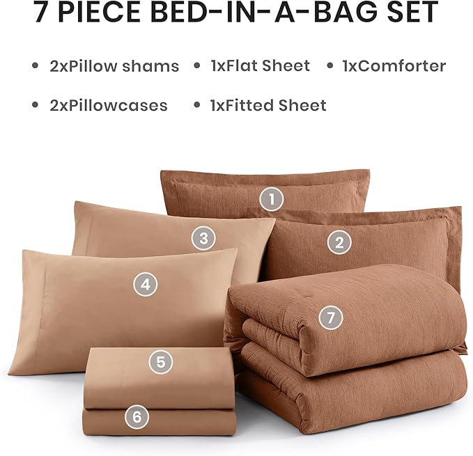 Monbix King Size Comforter Set, Autumn Leaf King Bedding Set Reversible - Image 7