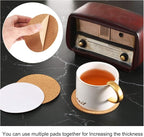 60 Pieces Self Adhesive Cork Coasters Squares/Round 4 x 4 Cork Mats Backing - Image 5