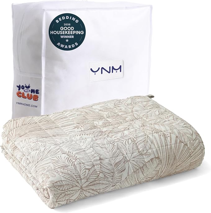 YnM 17lbs Weighted Blanket for Adults, Linen Heavy Bed Throw Blanket by YNM