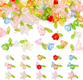 FASHEWELRY 21Pcs 7 Colors Transparent Acrylic Flower Charms 28mm Crystal Clear by FASHEWELRY
