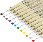 Muchcute 05 Micro Fineliner Drawing Art Pens: 12 Colors 0.45mm Extra Fine Point - Image 2